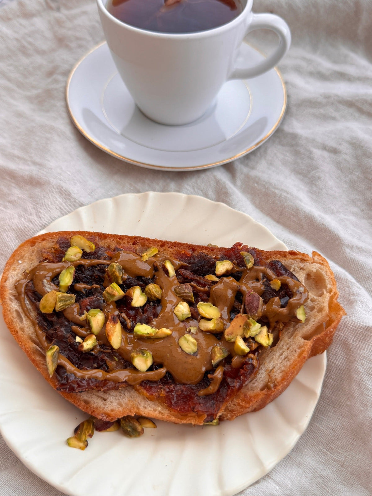 Caramelized Date & Pistachio Butter Toast