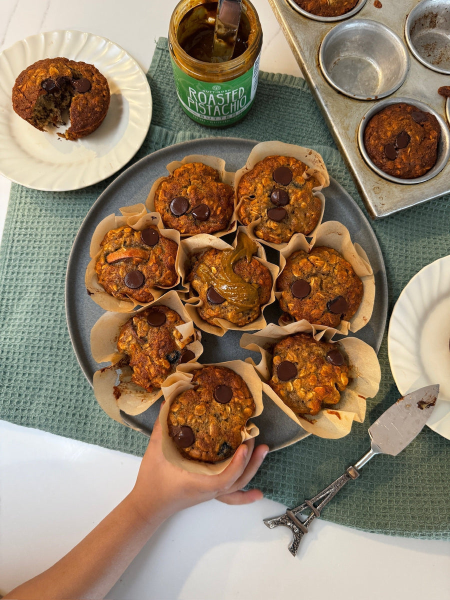 Banana Oat Pistachio Muffins