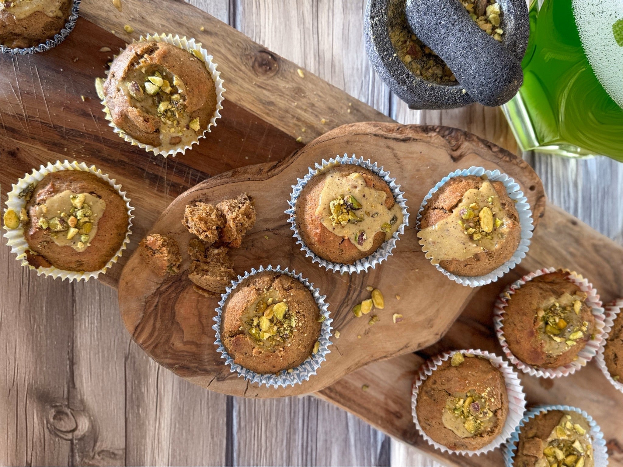 St. Patrick's Day Pistachio Protein Muffins