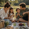 Family enjoying Nuttinosh roasted pistachio butter during an outdoor picnic