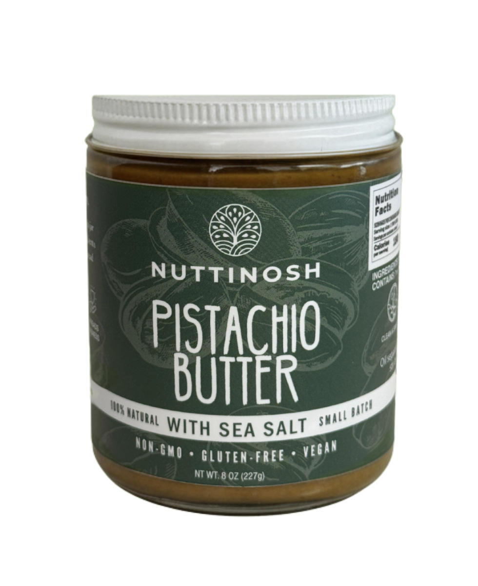 Nuttinosh pistachio butter with sea salt Front label