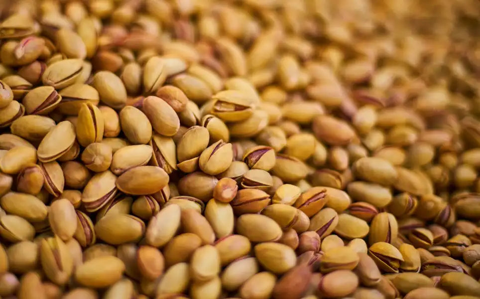 Close-up of pistachios in their shells